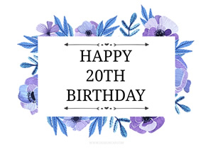 Happy 20th Birthday Card Design