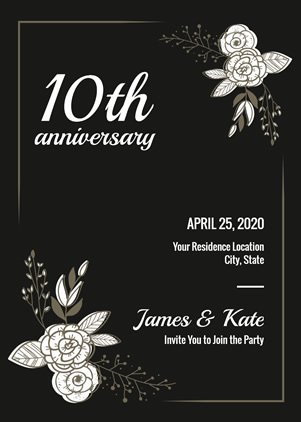 10th Anniversary Invitation Design