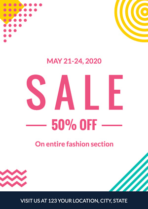 Simple Fashion Section Sale Poster Poster Design