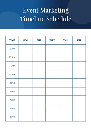 Event Marketing Timeline Schedule Schedule Design
