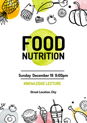 White Food Nutrition Lecture Poster Poster Design